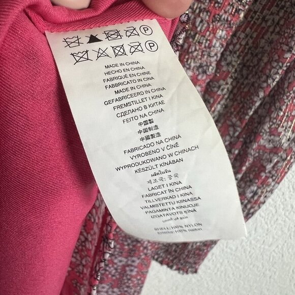 Michael Michael Kors Small Long Sleeve Pink Floral Print Smocked-Waist Dress - Picture 6 of 7